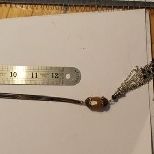 26" double black chain rassle necklace